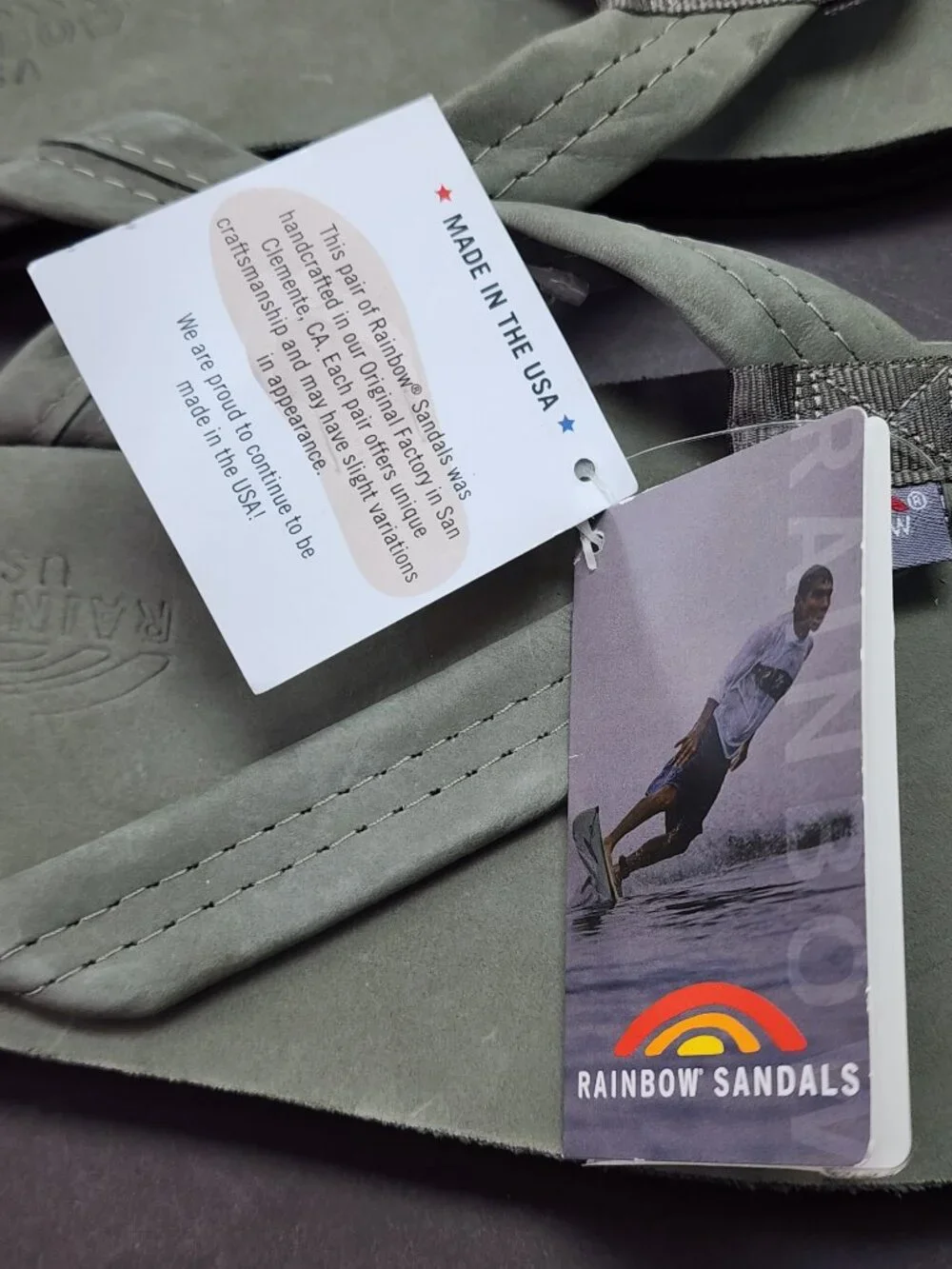 Rainbow Sandals Premium Leather Single Layer Size XXXL Cool Grey NWT
